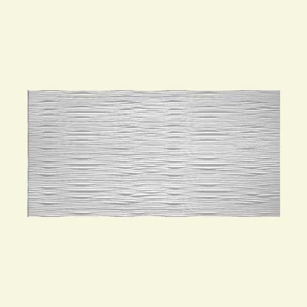 Fasade Waves Horizontal Matte White 4-foot x 8-foot Wall Panel