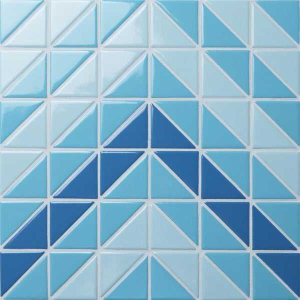 SomerTile 10.75x10.75-inch Tri Chevron Santorini Mix Porcelain Mosaic Floor and Wall Tile (10 tiles/8.21 sqft.)