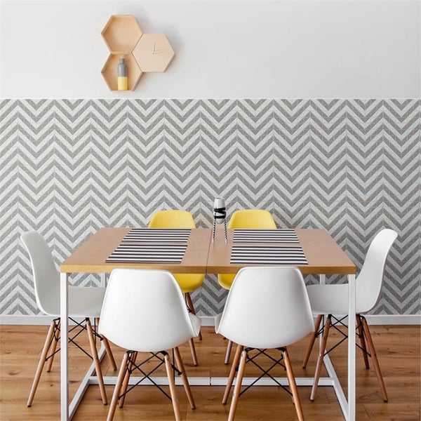 SomerTile 10.75x10.75-inch Tri Chevron White with Grey Porcelain Mosaic Floor and Wall Tile (10 tiles/8.21 sqft.)