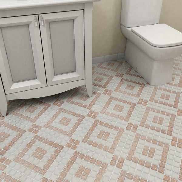 SomerTile 11.75x11.75-inch Scholar Bazaar Beige Porcelain Mosaic Floor and Wall Tile (10 tiles/9.79 sqft.)